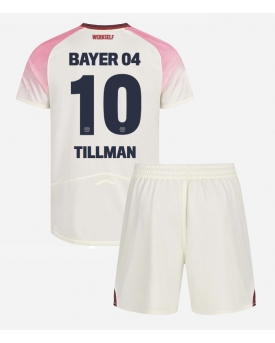 Billige Fotballdrakt Bayer Leverkusen Malik Tillman #10 Replika Bortedraktsett Barn 2025-26 Kortermet (med bukser)